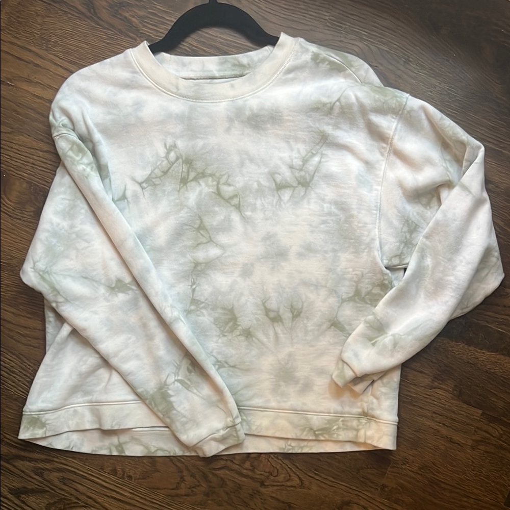 Madewell Tie-Dye Sweatshirt in White, Blue and Green